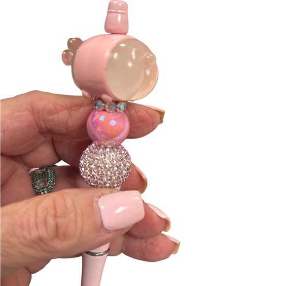 HELLO KITTY Fancy Pink Handmade Beaded Pen BLINGY! - Picture 4 of 6